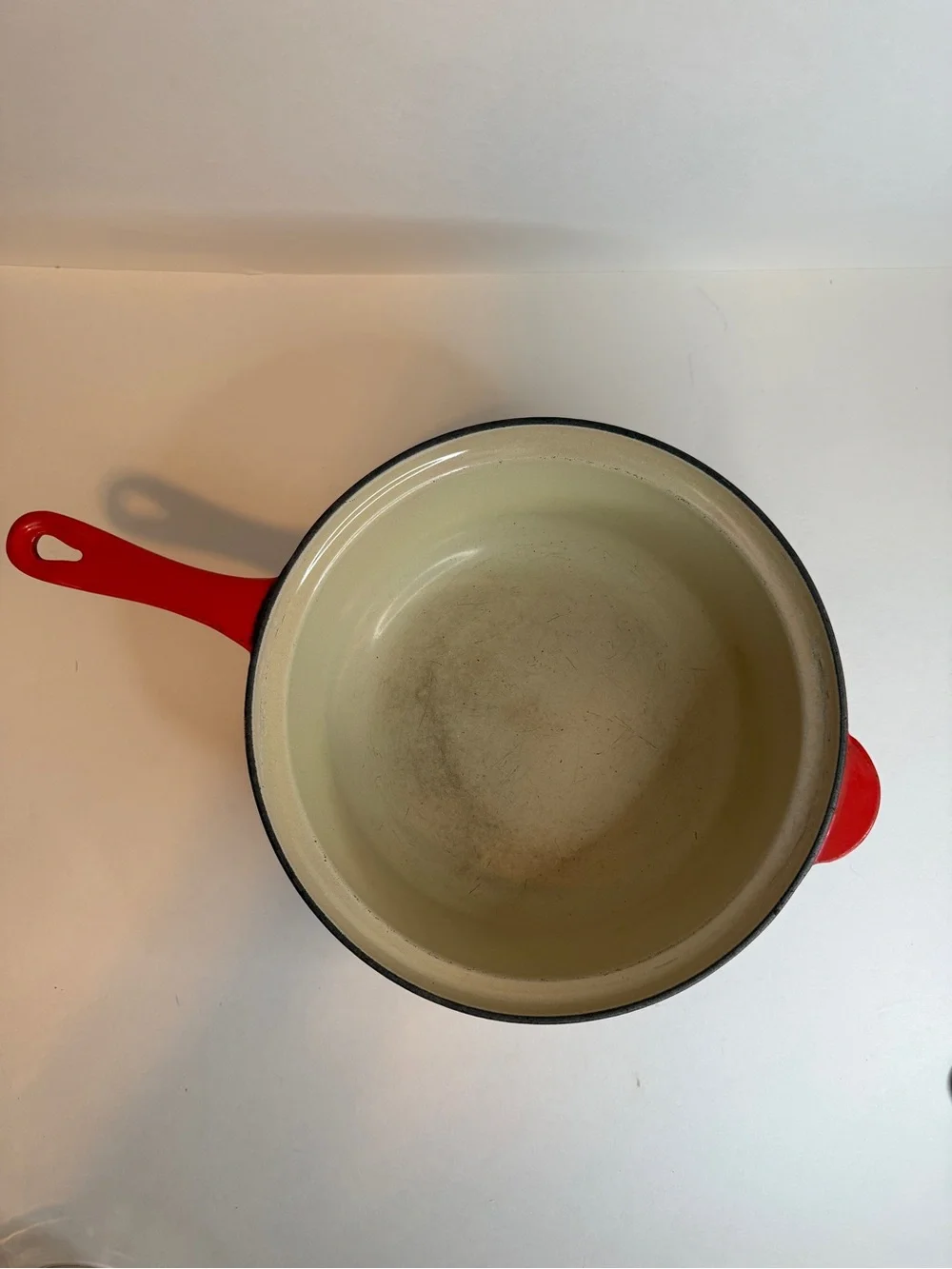 Le Creuset Red Enameled Cookware Pan with Cream Interior - Classic Skillet